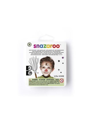 Набір фарб для гриму Snazaroo 3кол (білий,червоний,коричневий) + пензлик (1172084)
