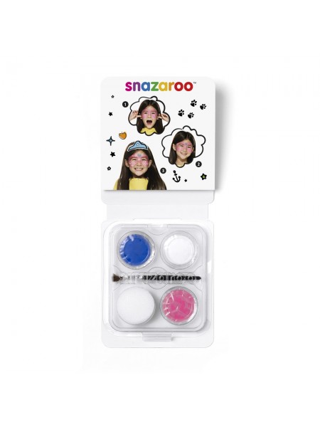 Набір фарб для гриму Snazaroo 3кол (розовий,синій,білий) + пензлик Mini Face Paint Festive Mask (1172088)